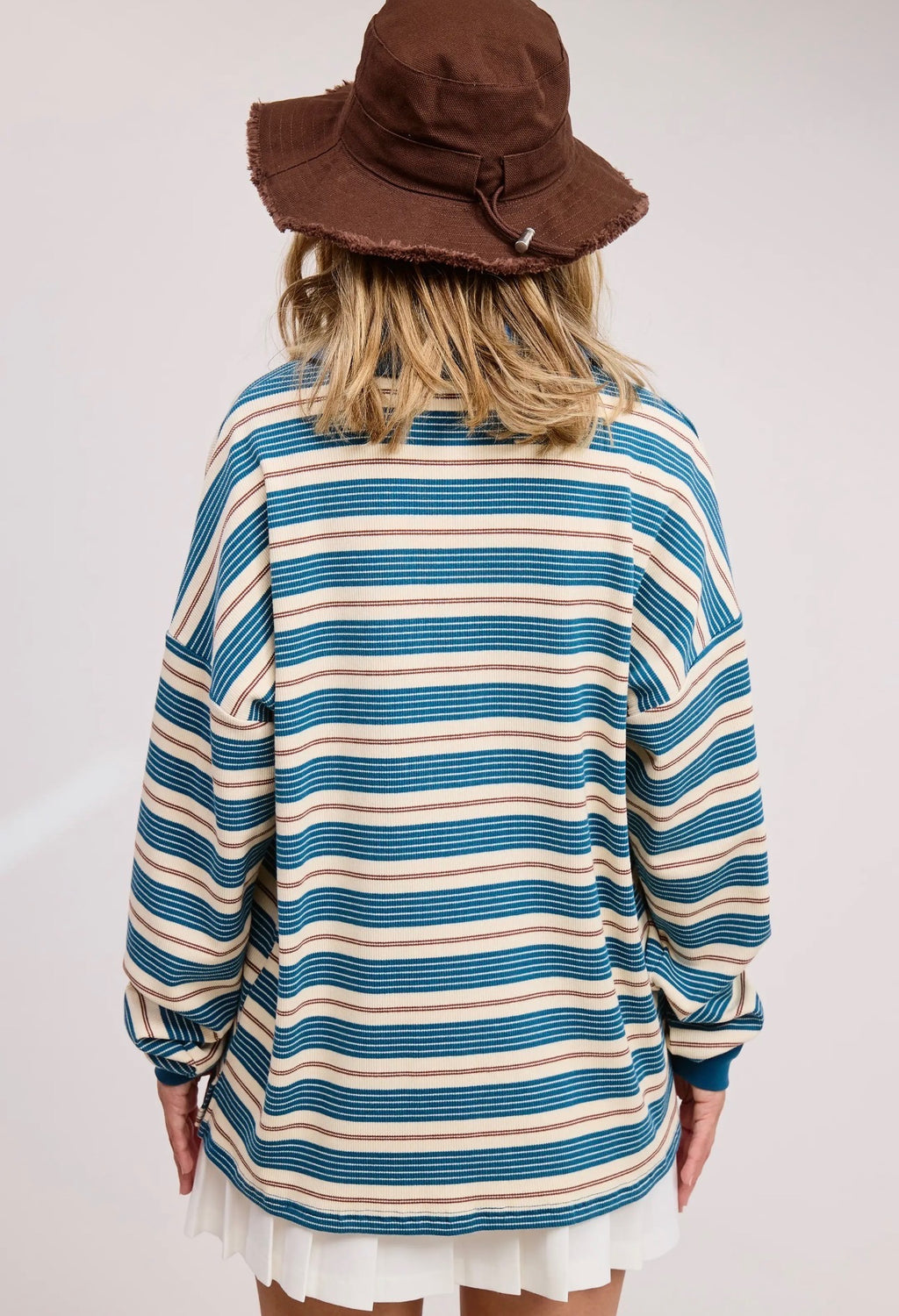 Oversized Long Sleeve Polo Shirt