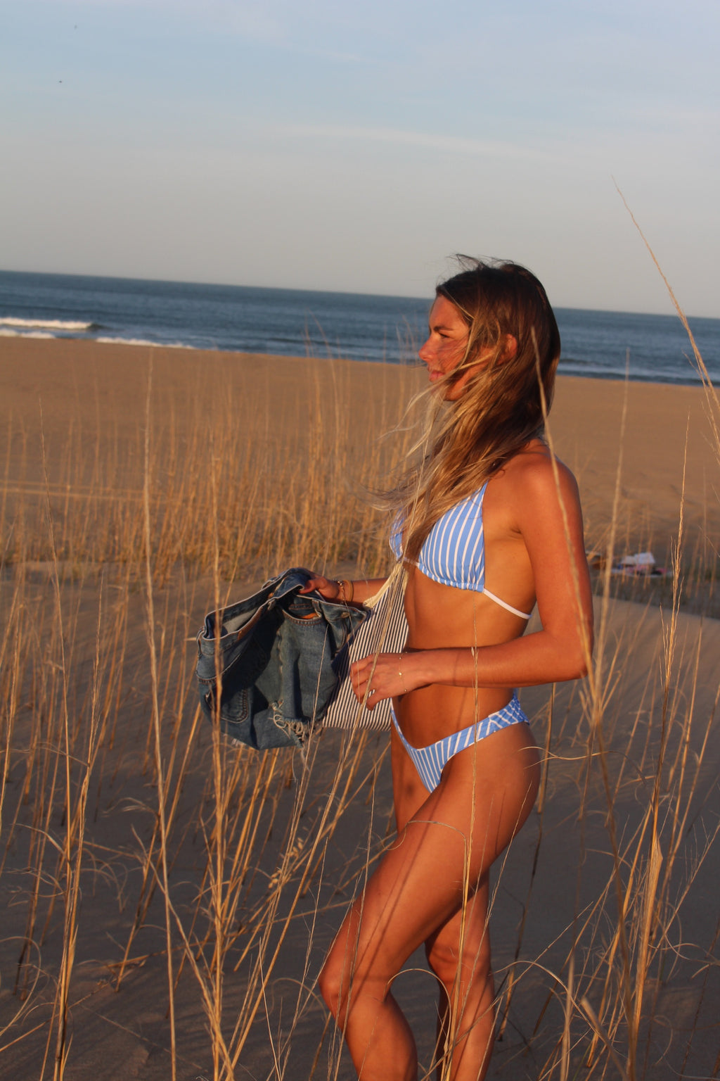 Reversible Polka Dot Stripe Bikini Top