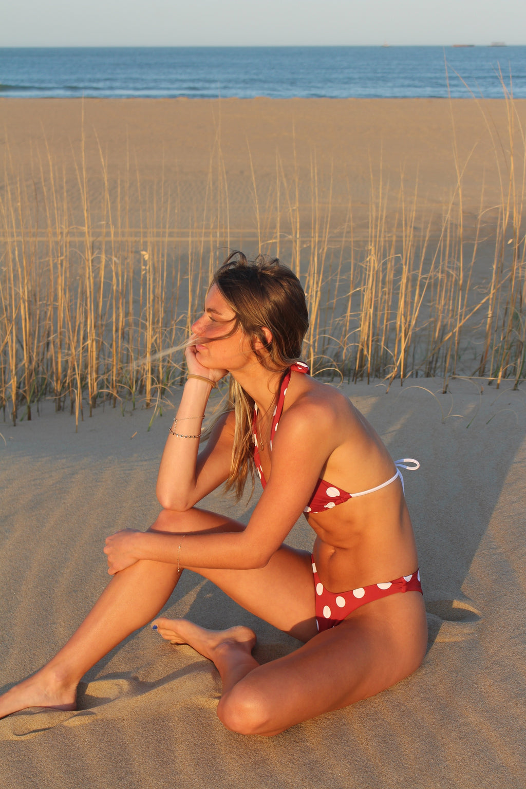 Reversible Polka Dot Stripe Bikini Top