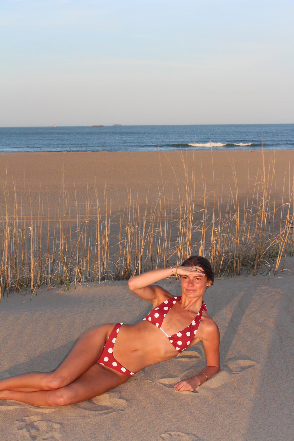 Reversible Polka Dot Stripe Bikini Top